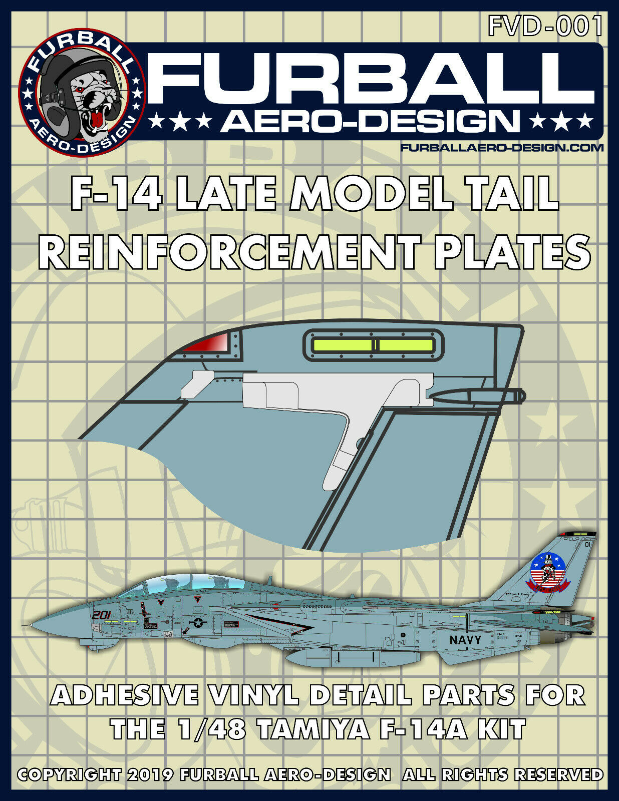 1/48 F-14A 雄猫战斗机后期型尾部加强板乙烯基胶粘(配田宫) - 点击图像关闭