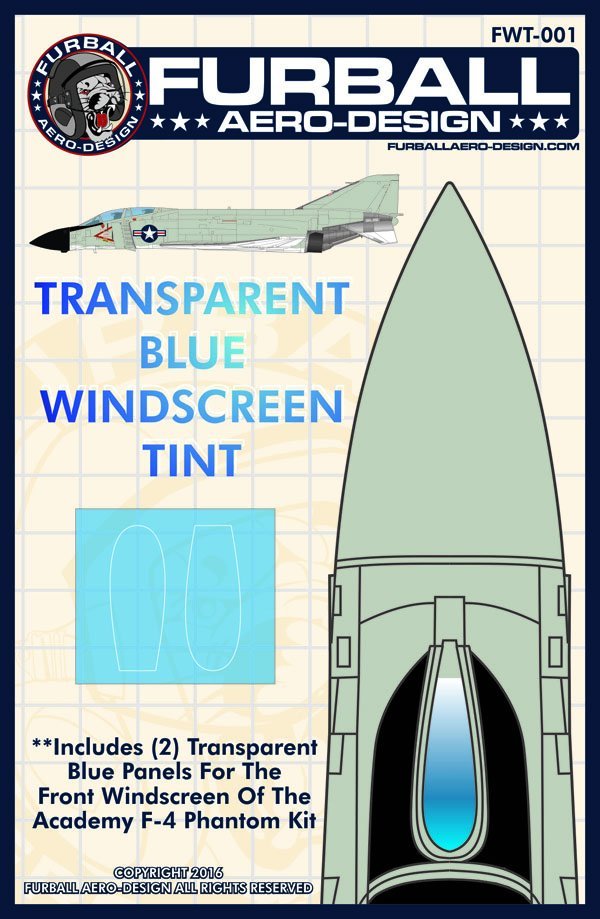 1/48 F-4 鬼怪II战斗机挡风玻璃蓝色膜(配爱德美)