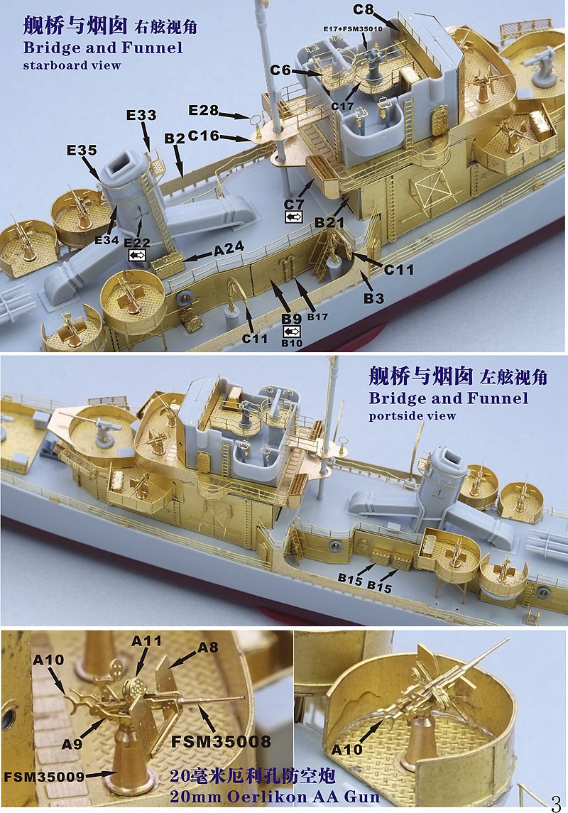 1/350 二战美国海军英格兰号护航驱逐舰超级改造套件(配小号手05305)