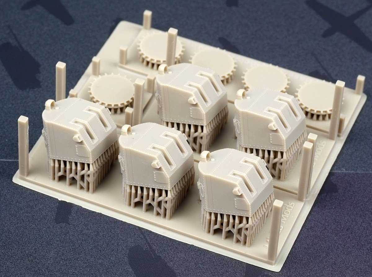 1/350 二战美国海军5英寸L/38双联炮塔Mk.28型(无炮衣)(5台)3D打印