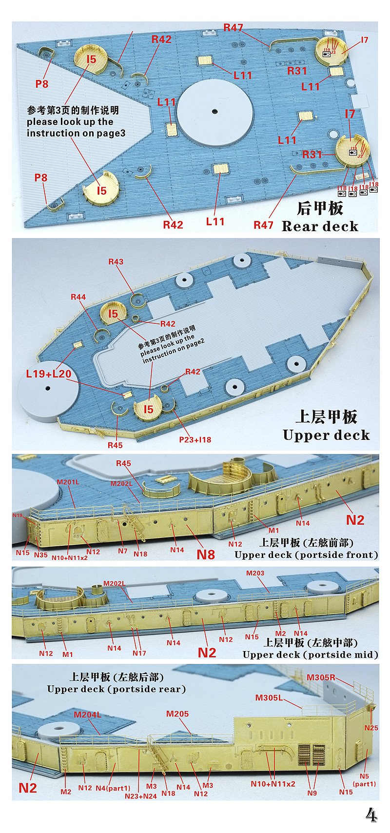 1/350 二战美国海军 BB-59 马萨诸塞号战列舰1945年型完全改造蚀刻片(配小号手05306)