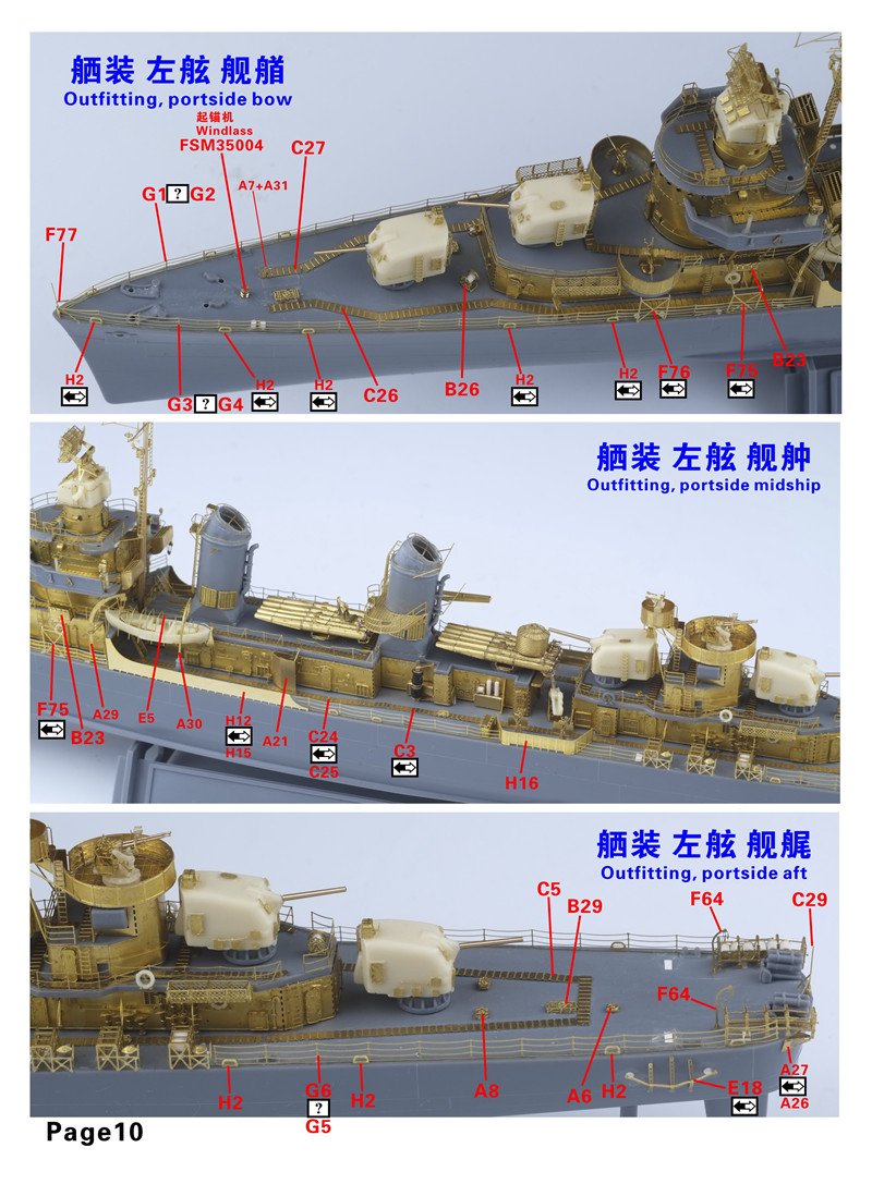 1/350 二战美国海军弗莱彻级驱逐舰完全改造套件(配田宫78012)