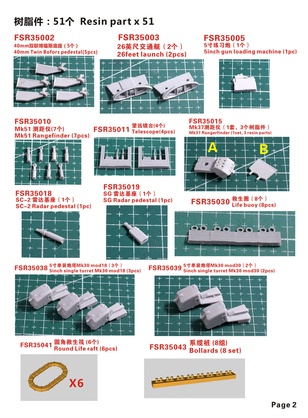 1/350 二战美国海军弗莱彻级驱逐舰(后期型舰桥)完全改造套件(配小号手05304)