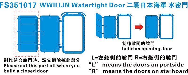 1/350 二战日本海军水密门(2片) - 点击图像关闭