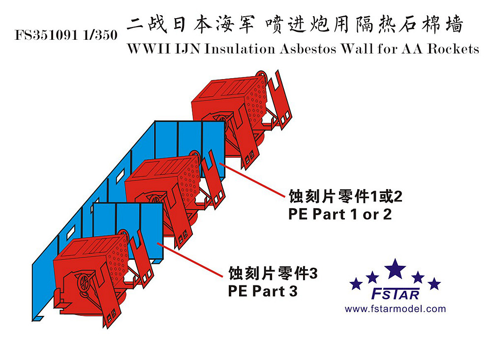 1/350 二战日本海军喷进炮用隔热石棉墙