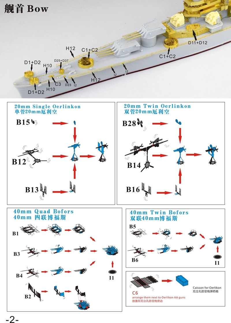 1/700 二战美国海军 CA-68 巴尔的摩号重巡洋舰1943-44年型升级改造套件(配小号手05724/05725)