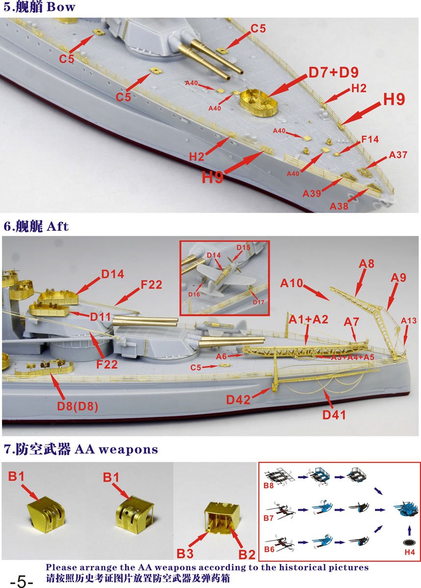 1/700 二战美国海军 BB-45 科罗拉多号战列舰1944型升级改造套件(配小号手05768) - 点击图像关闭