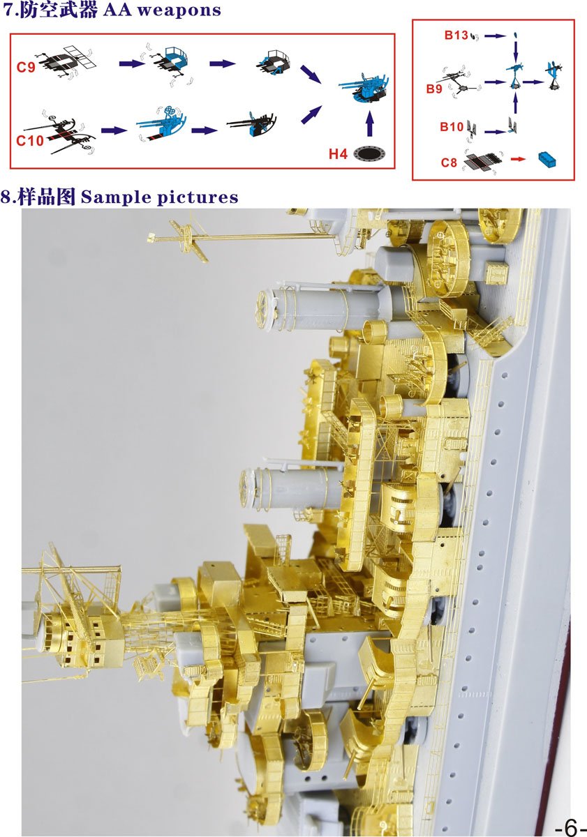 1/700 二战美国海军 BB-45 科罗拉多号战列舰1944型升级改造套件(配小号手05768)