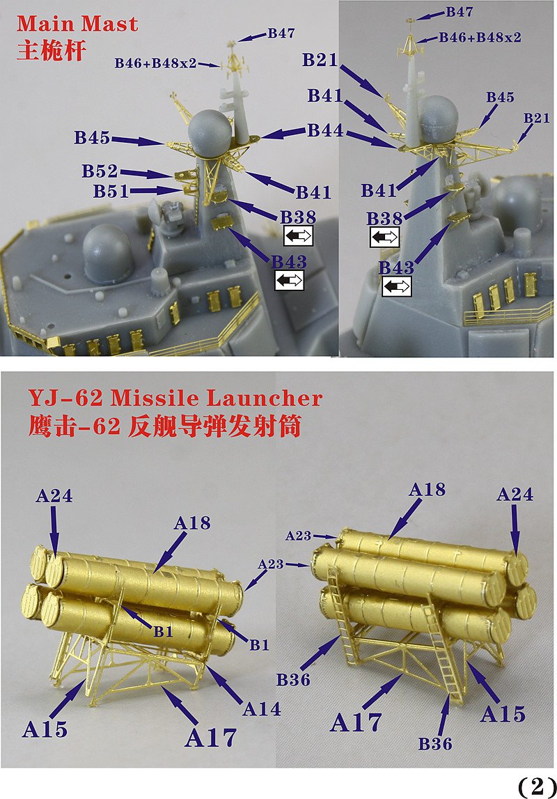 1/700 现代中国海军052C级驱逐舰升级改造套件(配六分仪)