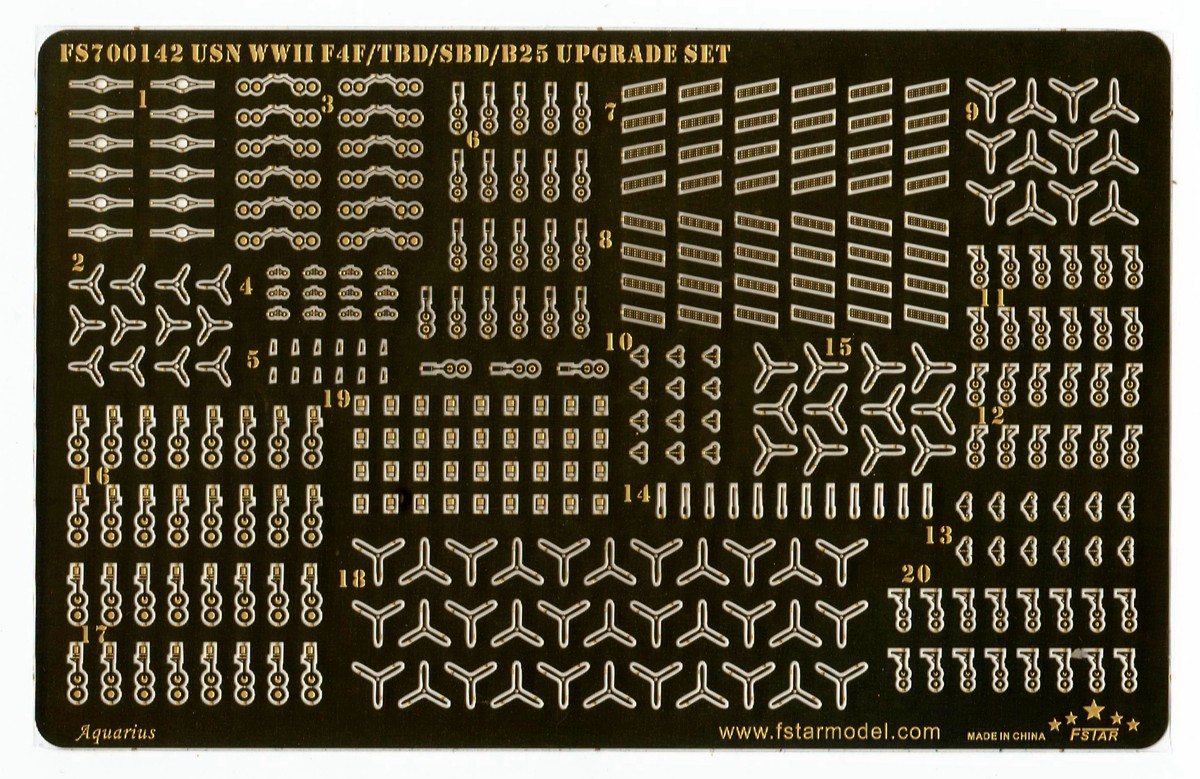 1/700 二战美国海军 F4F TBD SBD B-25 舰载机升级改造套件