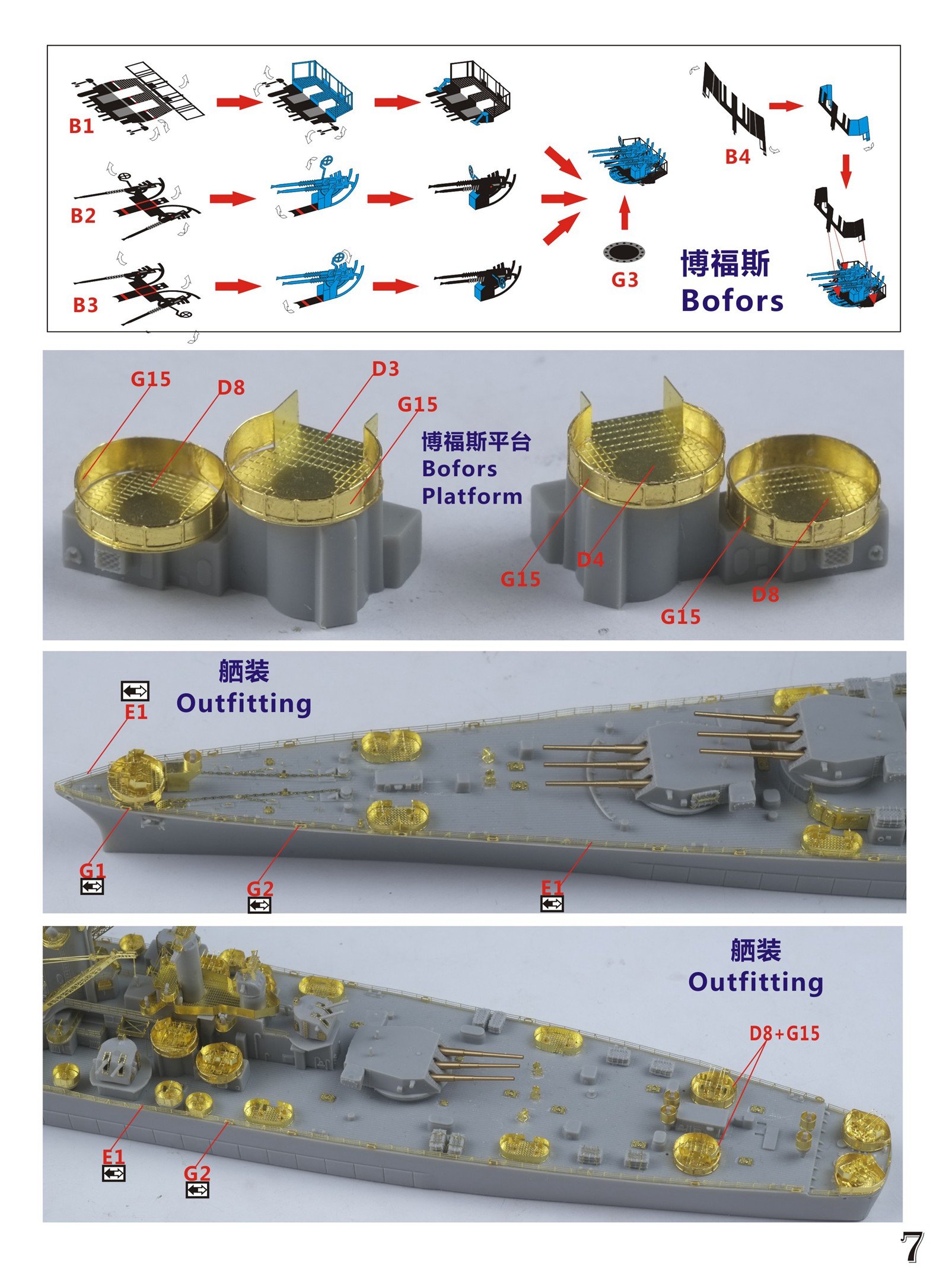 1/700 二战美国海军 CB-1 阿拉斯加号大型巡洋舰升级改造套件(配小号手06738)