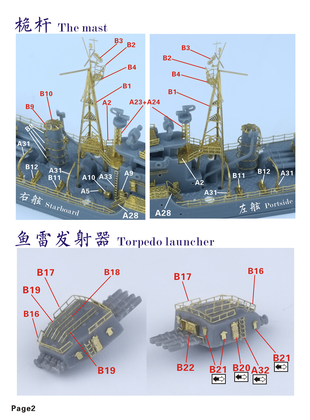 1/700 二战日本海军松号驱逐舰精简版升级改造套件(配田宫31428)