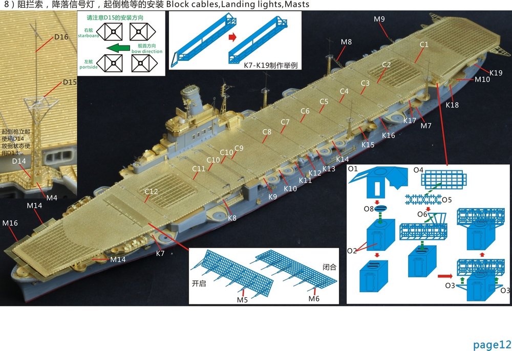 1/700 二战日本海军隼鹰号航空母舰升级改造套件完全版(配田宫31212)