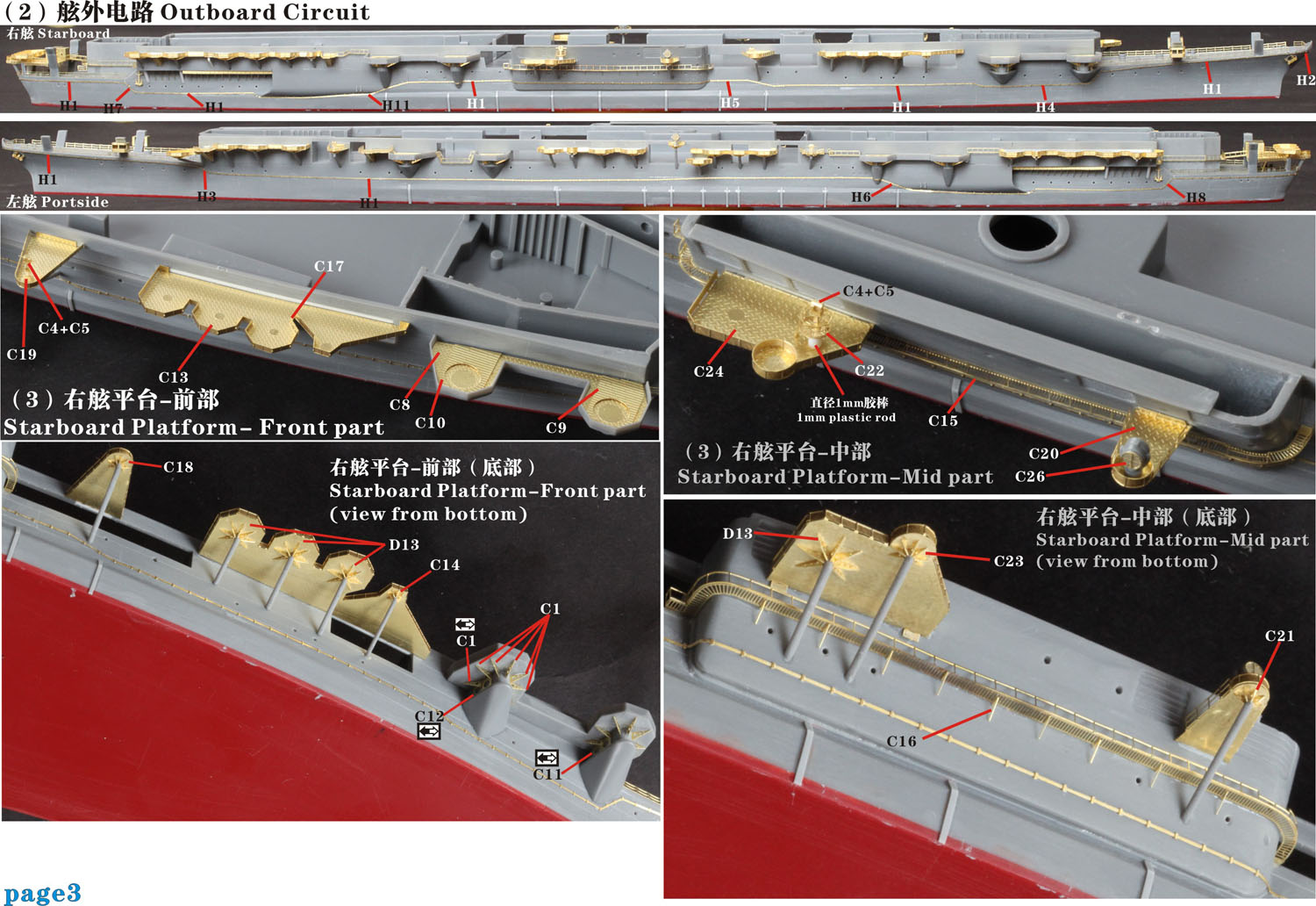 1/700 二战日本海军信浓号航空母舰舰桥与平台升级改造套件(配田宫31215)