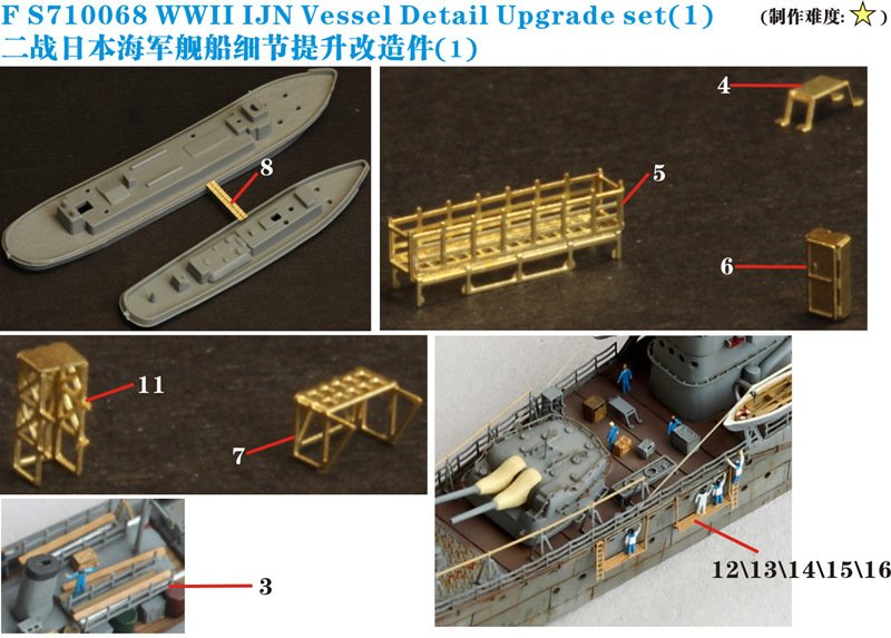 1/700 二战日本海军舰船细节升级套件 1/700 二战日本海军舰船细节升级套件