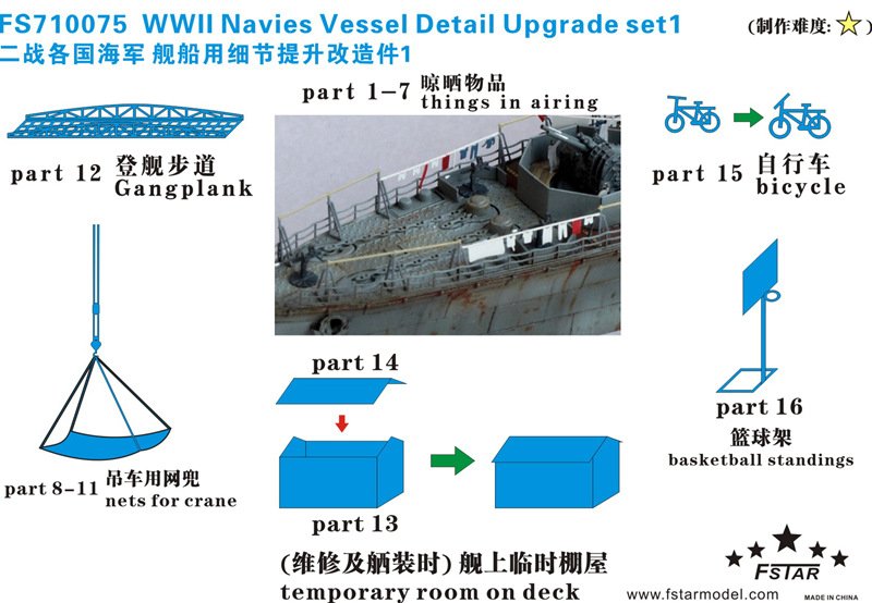 1/700 二战各国海军舰艇细节升级套件 1/700 二战各国海军舰艇细节升级套件