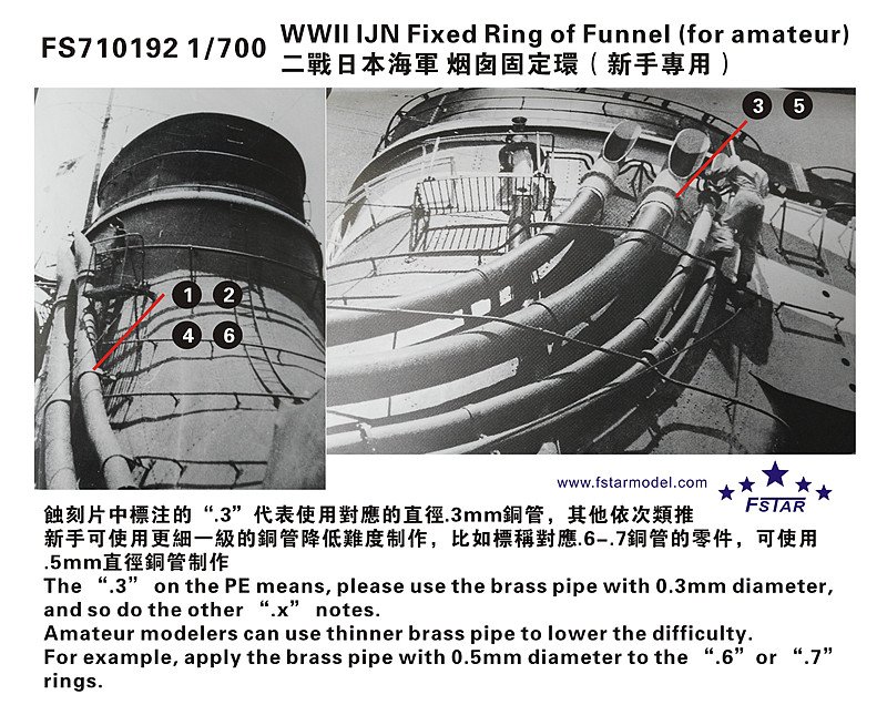 1/700 二战日本海军烟囱固定环(新手专用)