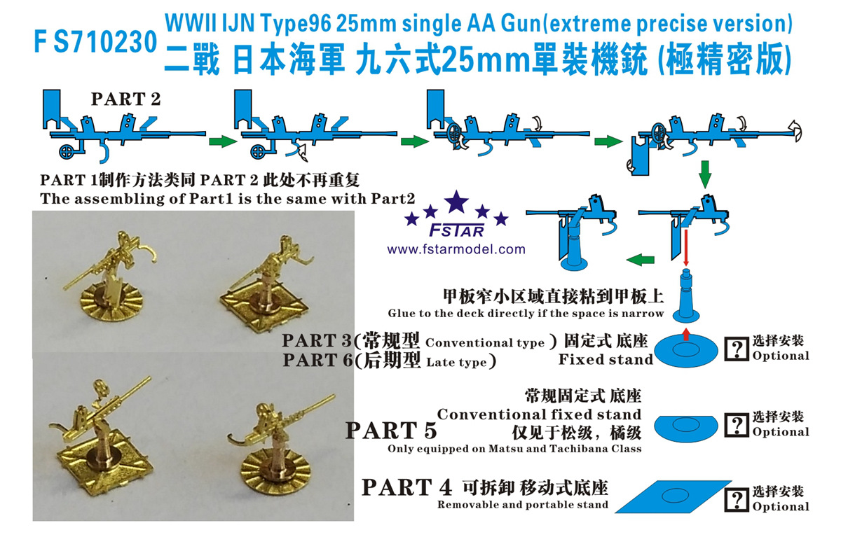 1/700 二战日本海军九六式25mm单装机枪(极精密版)(12台)