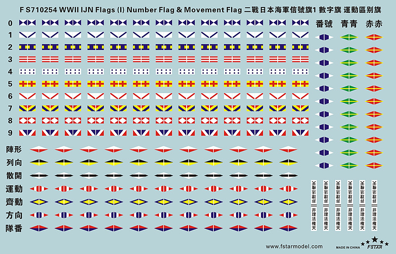 1/700 二战日本海军信号旗(1)数字旗与运动区别旗