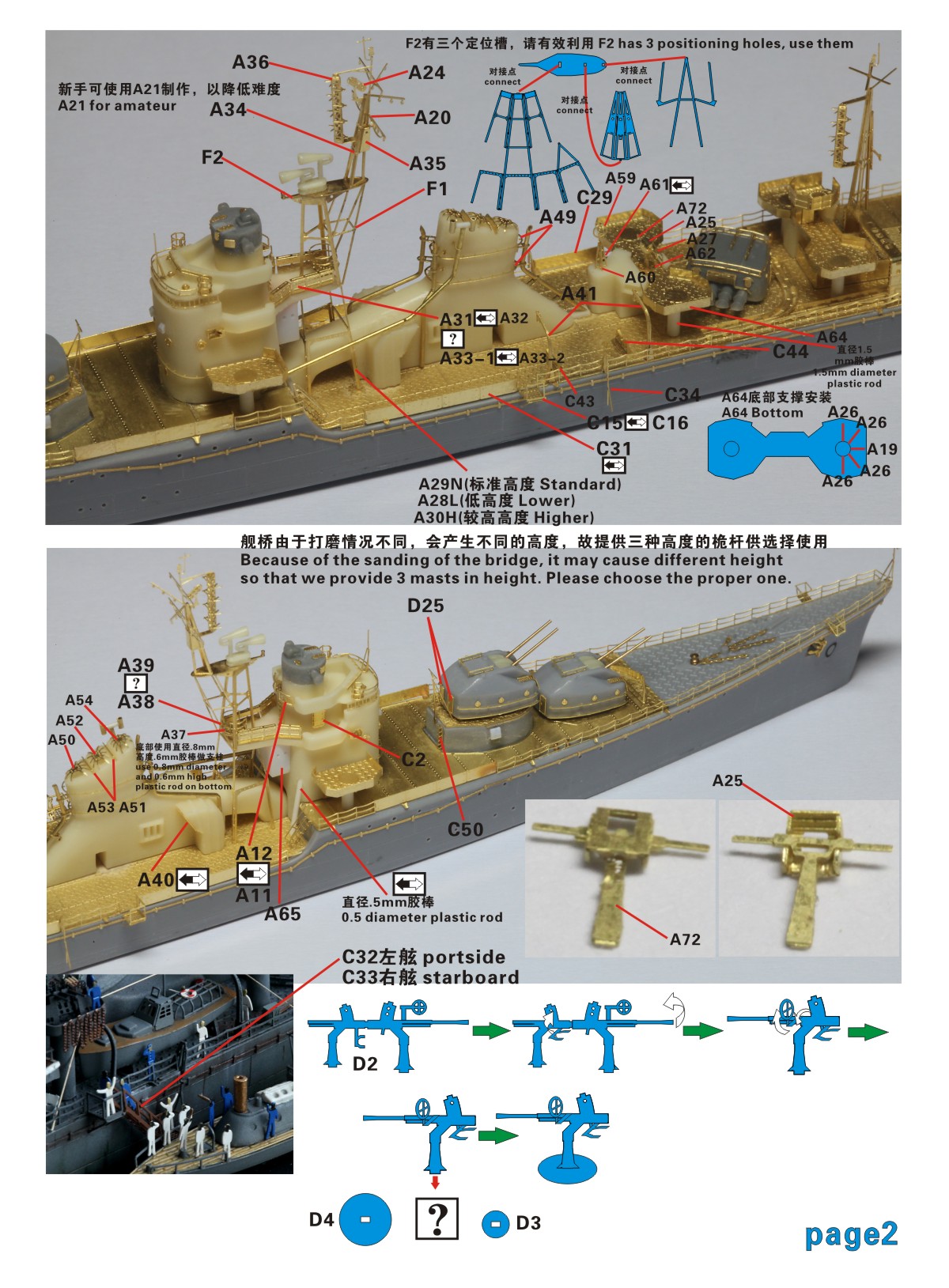 1/700 二战日本海军冬月号驱逐舰升级改造套件(配青岛社)