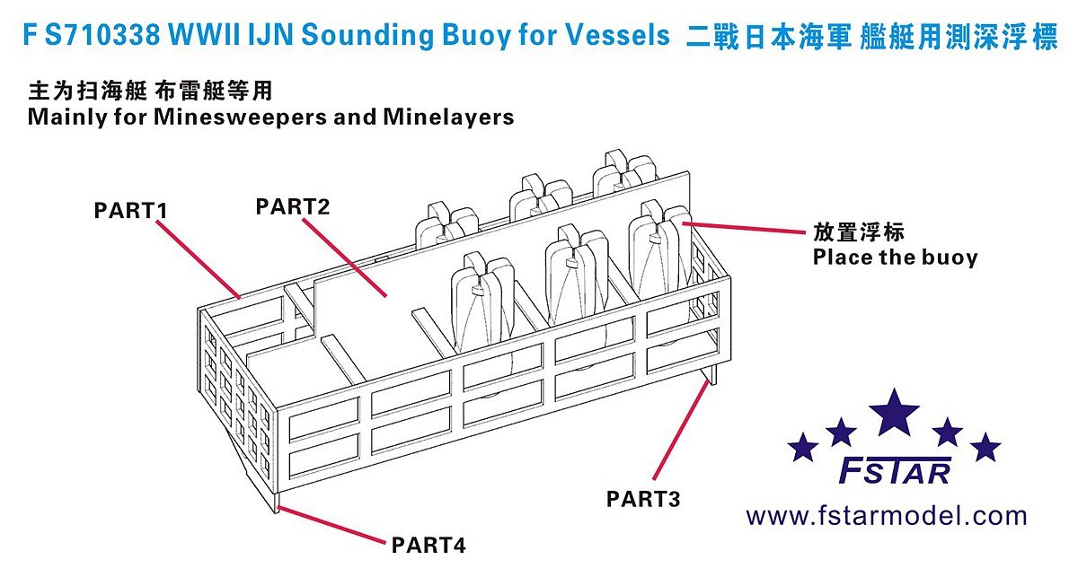 1/700 二战日本海军舰艇用测深浮标(3D打印版)(80个)