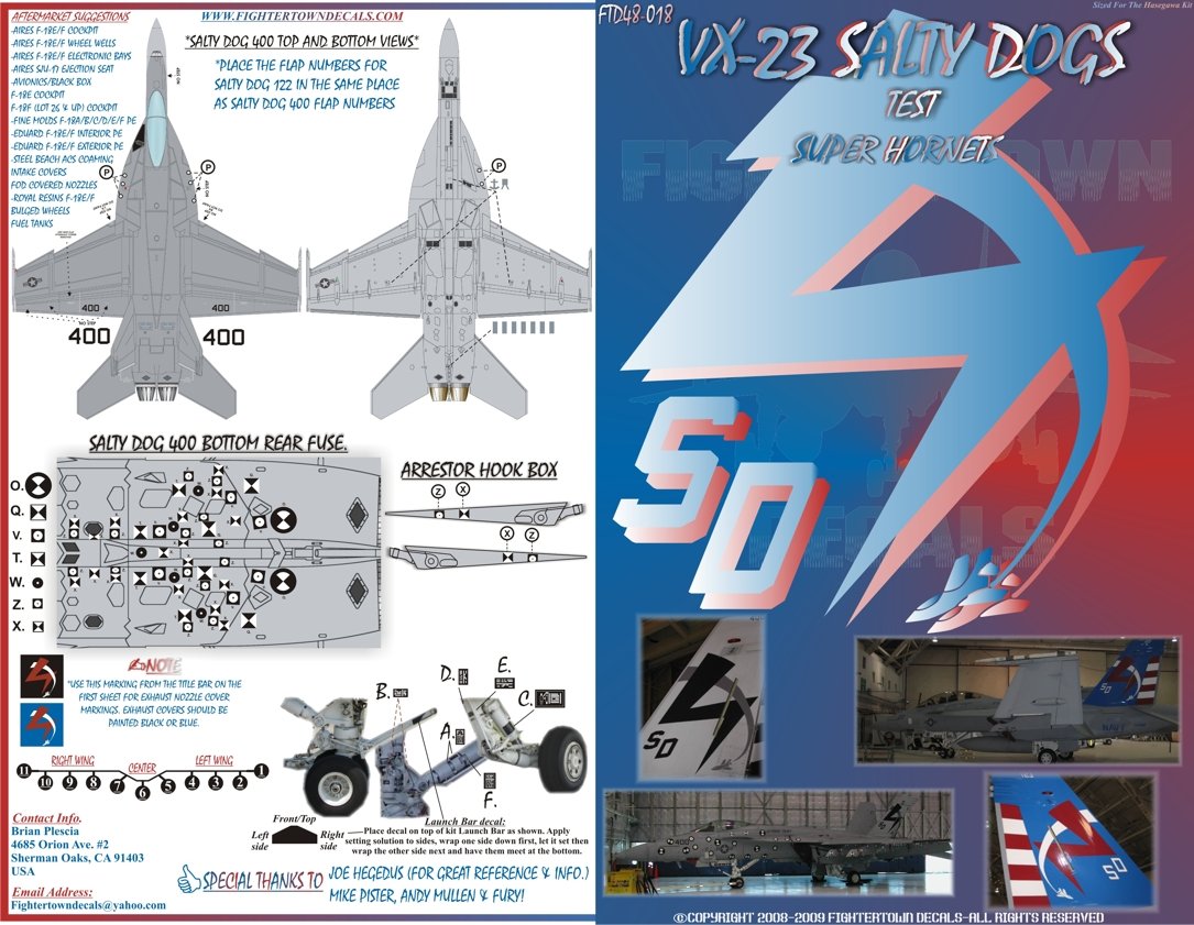 1/48 F/A-18E/F 超级大黄蜂战斗机 "VX-23 咸狗测试与评估中队" - 点击图像关闭