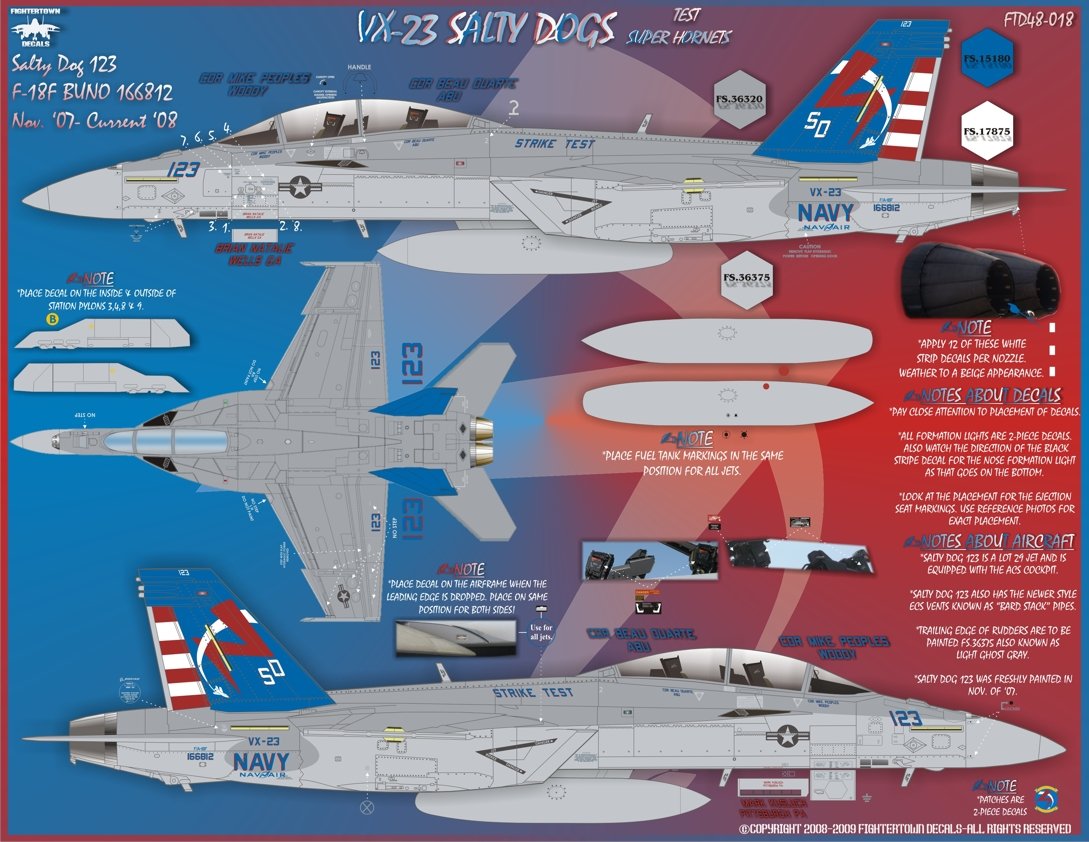 1/48 F/A-18E/F 超级大黄蜂战斗机 "VX-23 咸狗测试与评估中队" - 点击图像关闭