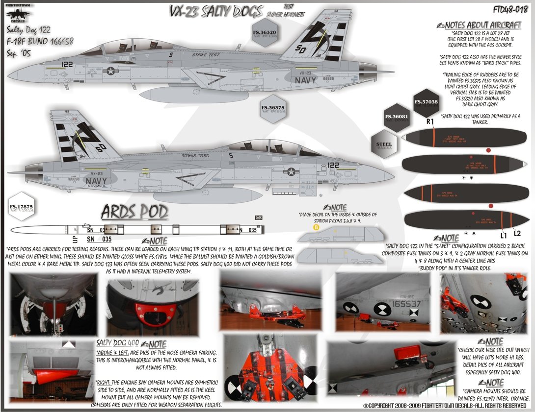 1/48 F/A-18E/F 超级大黄蜂战斗机 "VX-23 咸狗测试与评估中队" - 点击图像关闭