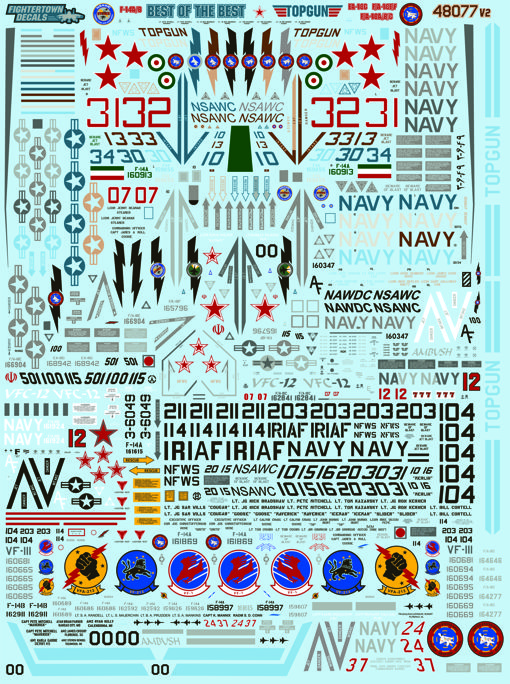 1/48 F-14A/B, F/A-18A/B/C/E/F, EA-18G "TOPGUN 精英中精英" - 点击图像关闭