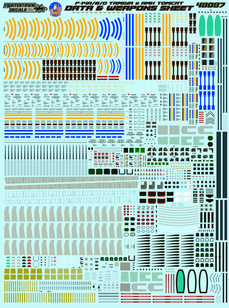 1/48 F-14A/B/D 雄猫战斗机机体与武器标记 - 点击图像关闭