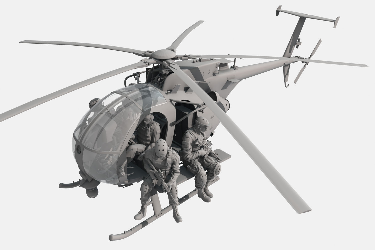 1/35 AH-6J/MH-6J 小鸟轻型直升机(配突击队员) - 点击图像关闭