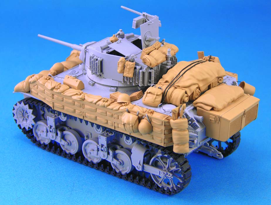 1/35 二战美国 M5A1 斯图亚特轻型坦克堆积物