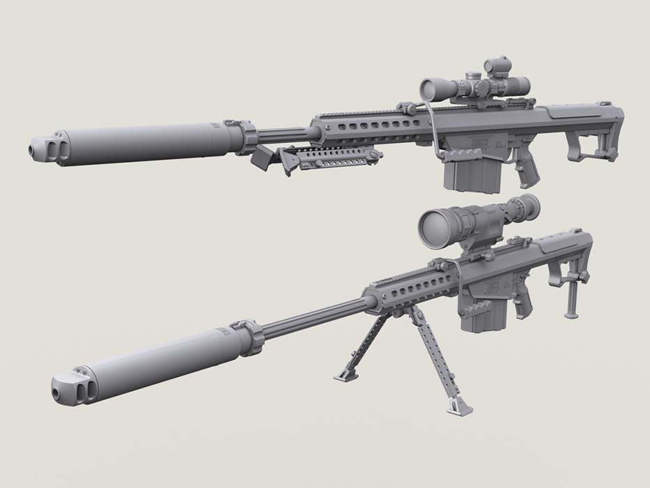 1/35 M107 巴雷特远程狙击步枪(QDL消声器)