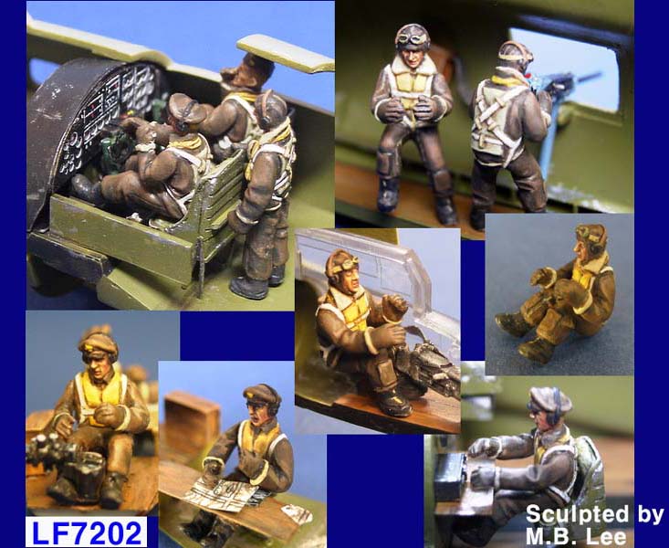 1/72 二战美国 B-17 飞行堡垒重型轰炸机乘员组