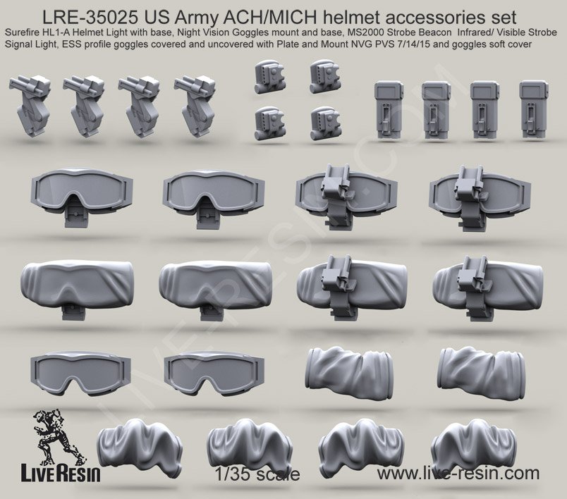 1/35 现代美国 ACH/MICH 头盔配件