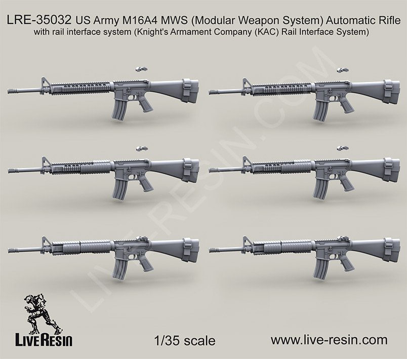 1/35 现代美国 M16A4 模块化武器系统自动步枪