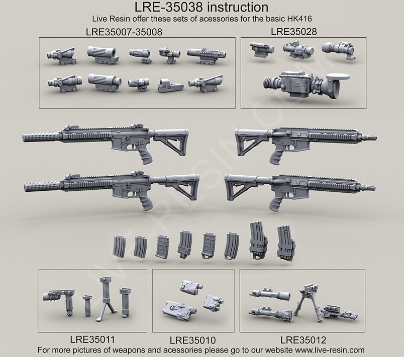 1/35 现代德国黑克勒科赫 HK416 模块化突击步枪