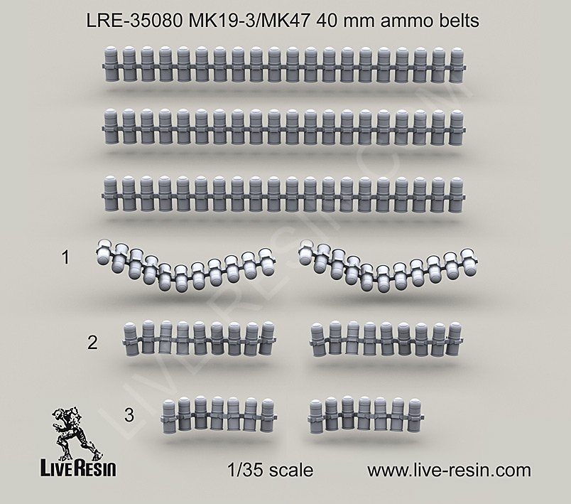 1/35 现代美国 MK19-3/MK47 40mm 榴弹发射器弹药带