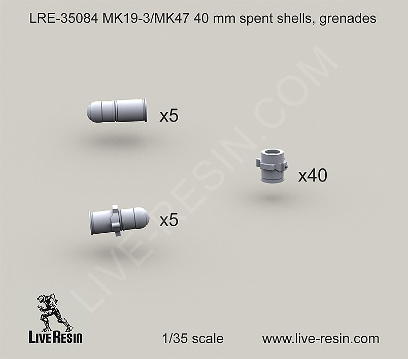 1/35 现代美国 MK19-3/MK47 40mm 榴弹与弹壳