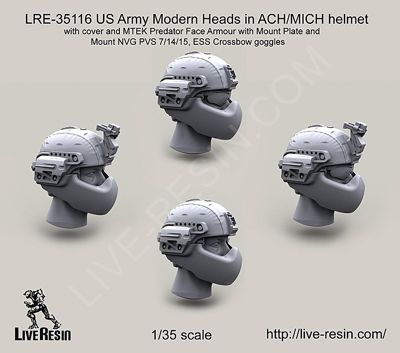1/35 现代美国陆军头像(ACH/MICH头盔)(2) - 点击图像关闭