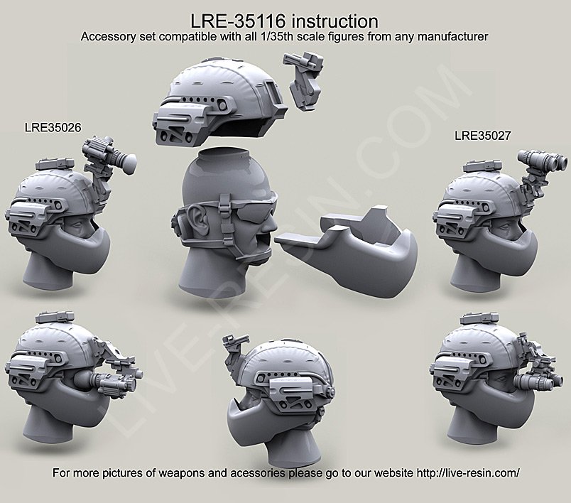 1/35 现代美国陆军头像(ACH/MICH头盔)(2) - 点击图像关闭