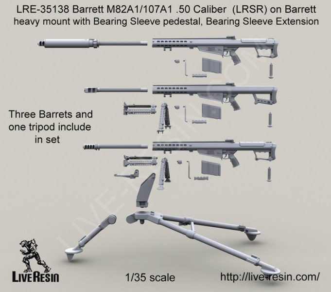 1/35 M82A1/M107A1 Cal.50 巴雷特远程狙击系统(M3 三脚支架) - 点击图像关闭