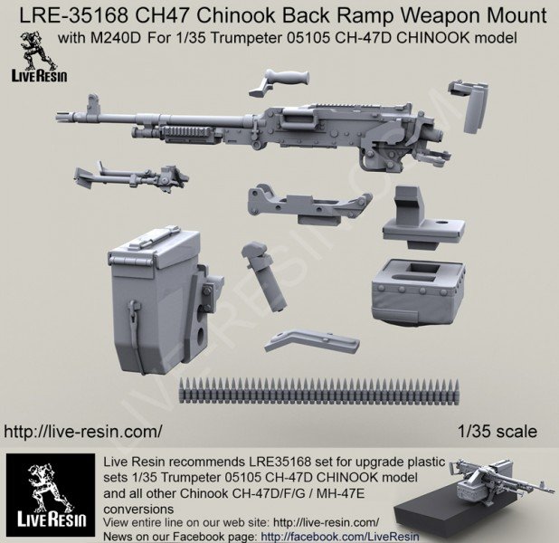 1/35 M240D 通用机枪(CH-47 支奴干直升机后部舱门武器座) - 点击图像关闭