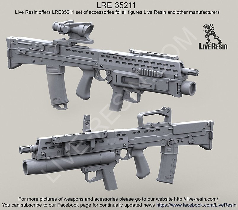 1/35 L85A2 SA80 突击步枪(ACOG瞄准镜, M320榴弹发射器模组)
