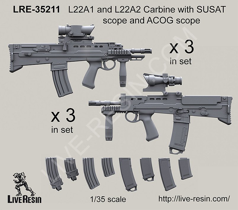 1/35 L22A1/A2 卡宾枪(SUSAT/ACOG瞄准镜)