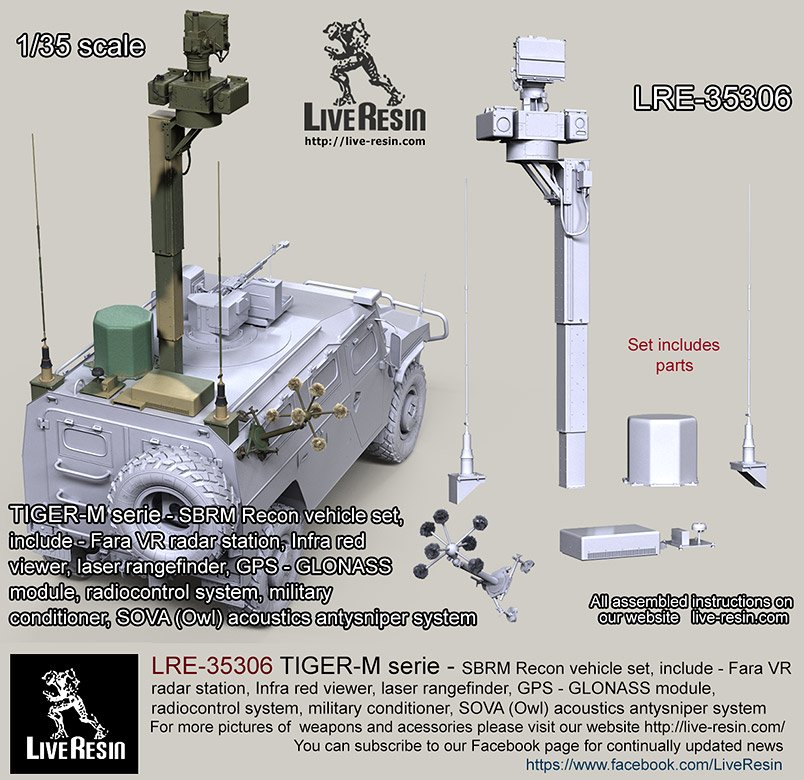 1/35 现代俄罗斯虎式M型装甲车侦察型改造件