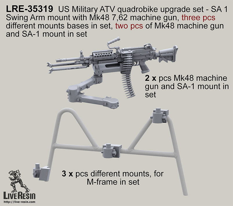 1/35 MV-850 ATV 全地形车装备配件改造件(摆臂架与步枪) - 点击图像关闭