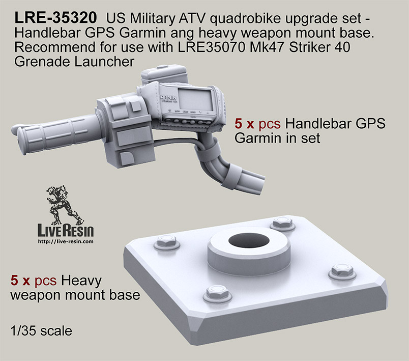 1/35 MV-850 ATV 全地形车装备配件改造件(车把手GPS装置与武器安装座) - 点击图像关闭