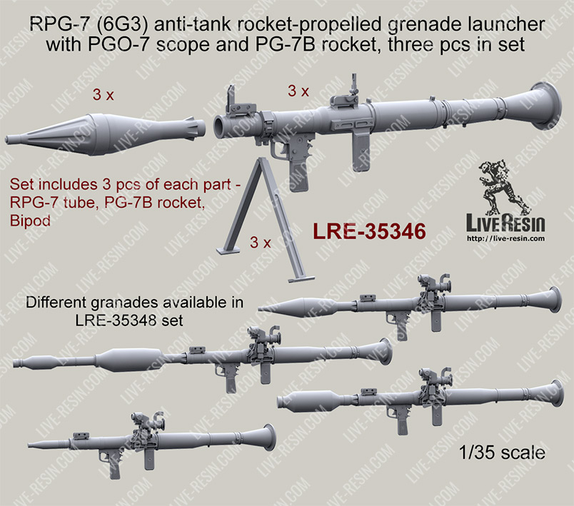 1/35 RPG-7 (6G3) 反坦克火箭筒(3个) - 点击图像关闭