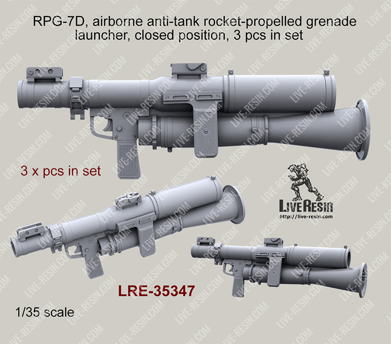 1/35 RPG-7D 空降兵用反坦克火箭筒折叠状态(3个) - 点击图像关闭